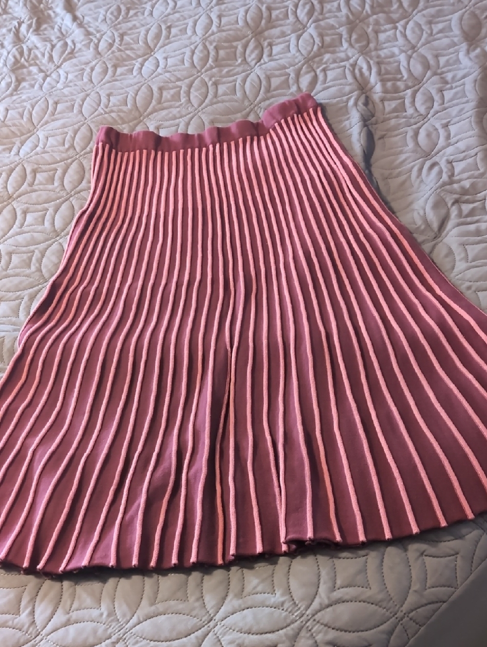 Gudrun Sjoden Pink Pleated Knit Skirt